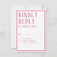 RSVP Simple Modern Bold Colour Hexagon Geometric