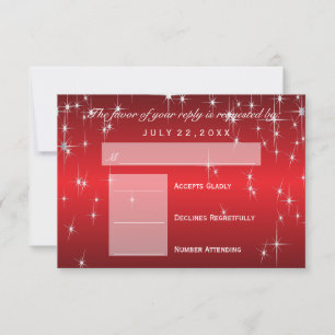RSVP  Star Lights in Metallic Red - RSVP Card
