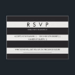 RSVP stripes black white wedding card stationery<br><div class="desc">Chic nautical balck and white stripes custom wedding rsvp. Find matching stationery in our shop: http://www.zazzle.co.uk/designbyredline/gifts?cg=196521080171907543</div>