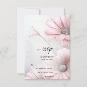 RSVP Stunning Elegant Pink Daisies Card
