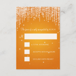 RSVP Sweet Sixteen Party Night Dazzle Orange Card