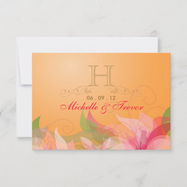 RSVP - Tangerine Fall Wedding Reply Cards (Front)