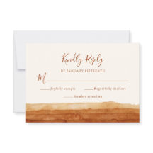 RSVP Terracotta Abstract Desert Wedding 