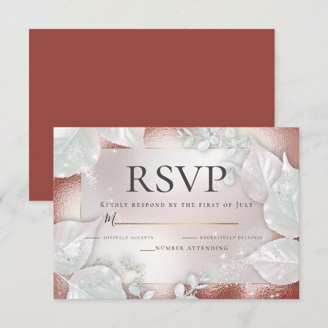 RSVP | Terracotta Pearl Shimmer   Invitation (Front/Back)
