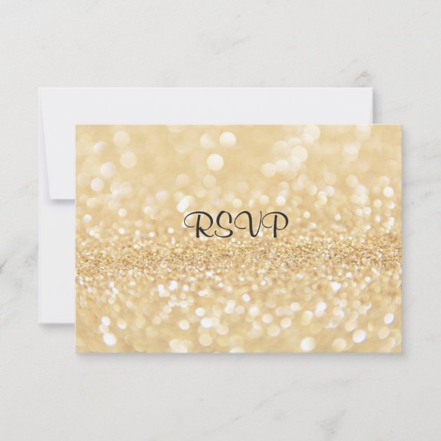 RSVP to match invite golden sparkle wonder2 (Front)