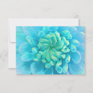 RSVP Turquoise Blue Dahlia Flower in Watercolor Card