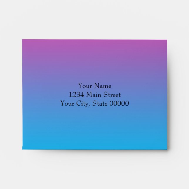 RSVP Turquoise to Pink Ombre with Star Envelopes (Front)