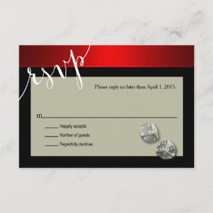 RSVP Vegas Casino Chip   red silver black Card