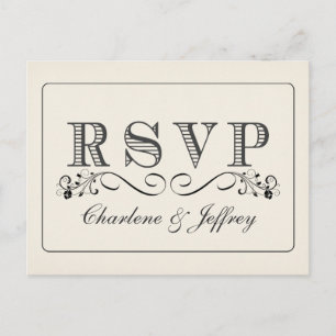 RSVP Vintage White Wedding Reply Postcards