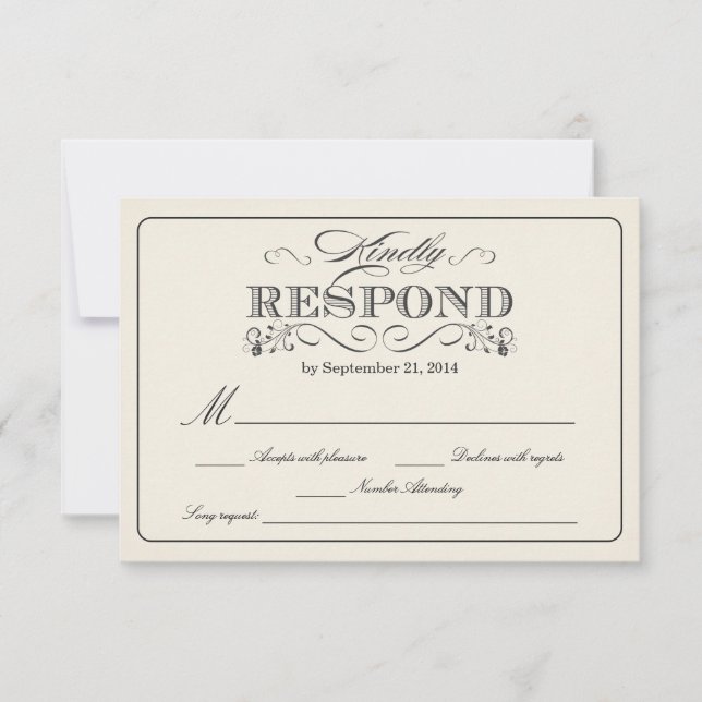 RSVP Vintage White - with Song Request WT313 (Front)