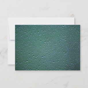 RSVP Water Droplets on a Green Background Card
