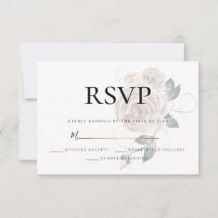 RSVP    Watercolor Dusty Rose Pink Card