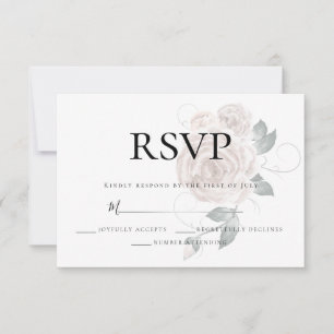 RSVP Watercolor Dusty Rose Pink Card