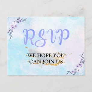 RSVP Watercolor Pastel Postcard