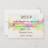 RSVP Watercolor Splatter Colourful Abstract Design