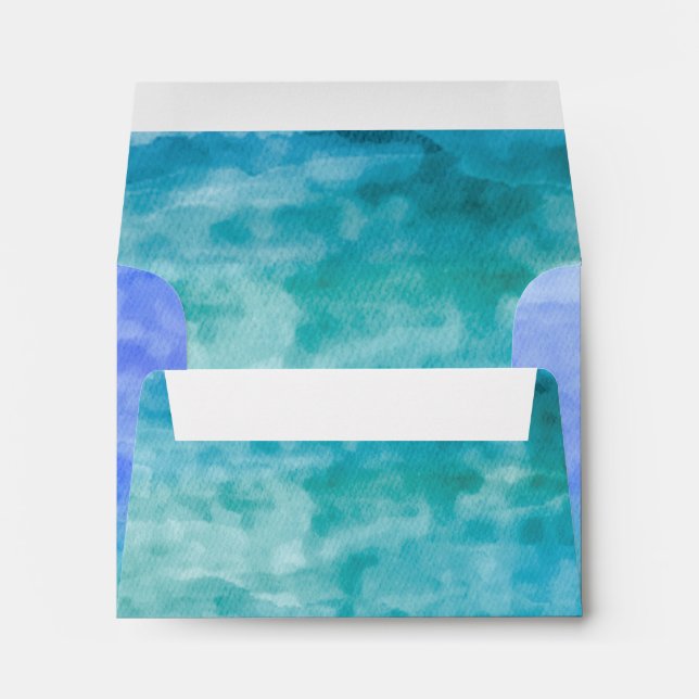 RSVP Watercolor Streaks Blue Envelopes (Back (Bottom))