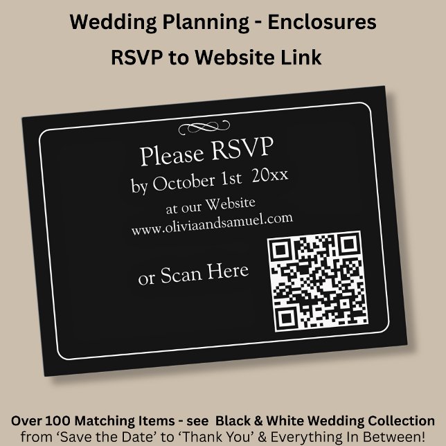 RSVP Website - Black White Infinity Scroll, Enclosure Card (Creator Uploaded)