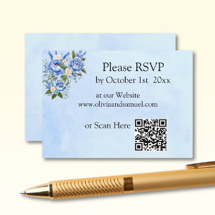 RSVP Website - Blue Peony on Blue Enclosure Card