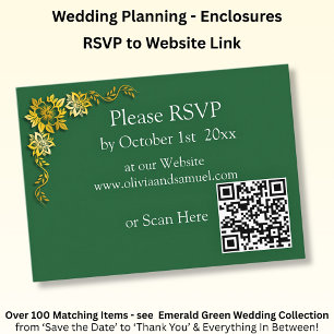 RSVP Website - Emerald Green & Gold Enclosure Card
