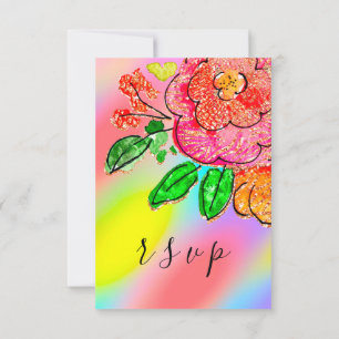 RSVP Wedding Bridal Sweet16th Unicorn Holograph