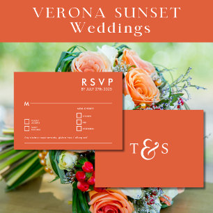 RSVP Wedding Enclosure Verona Sunset Orange Invitation