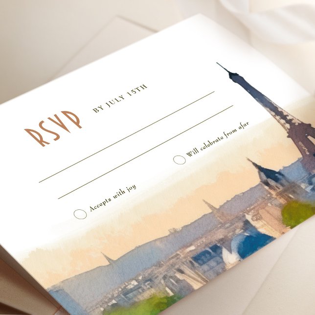 RSVP Wedding Insert Paris France Destination Invit Invitation (Creator Uploaded)