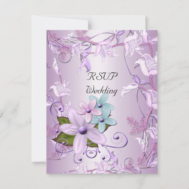 RSVP Wedding Purple Mauve Floral (Front)