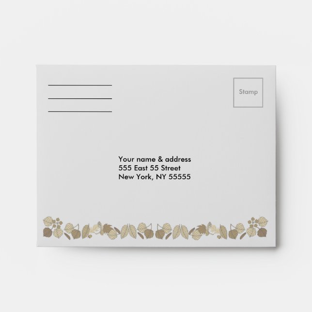 RSVP Wedding Response A2 Envelope Gold Leaf (Front)