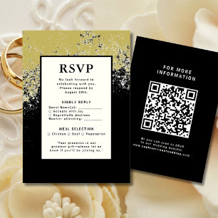 RSVP Wedding Response Card QR Code Modern Elegance