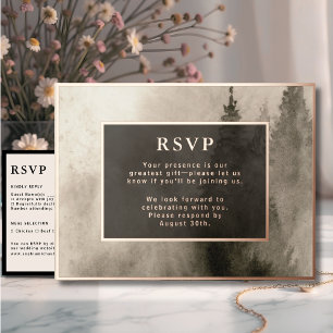 RSVP Wedding Response Card Rustic Watercolor