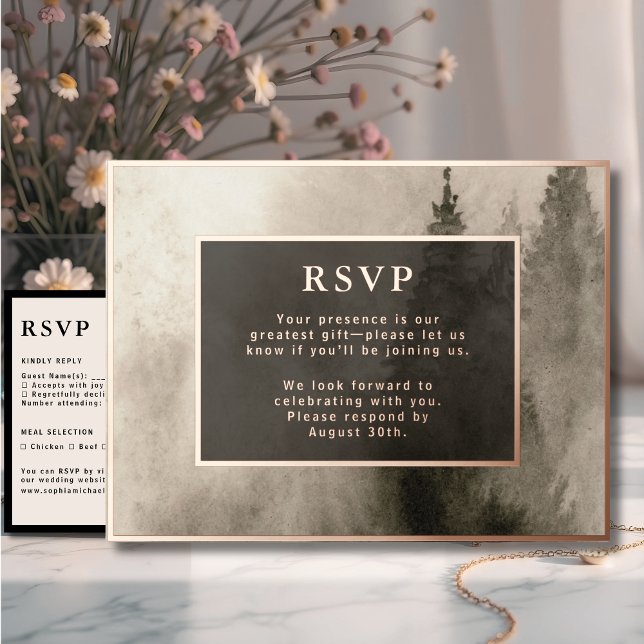 RSVP Wedding Response Card Rustic Watercolor (Creator Uploaded)