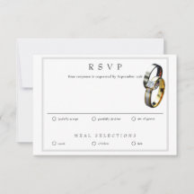 RSVP Wedding Rings RSVP and Meal Response Card