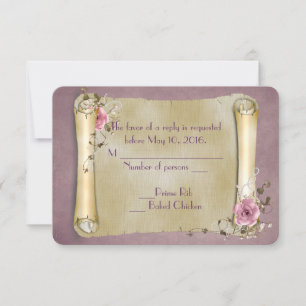 RSVP Wedding Scroll Card