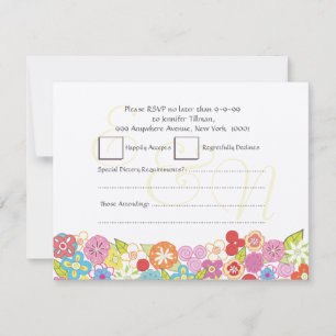 RSVP Wedding Summer Spring Flowers Invitation