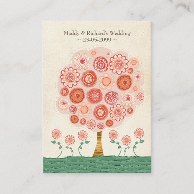 RSVP Wedding Tangerine Dream Tree Flat Cards (Front)