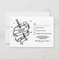 RSVP Wedding Tattoo Traditional Rock Heart