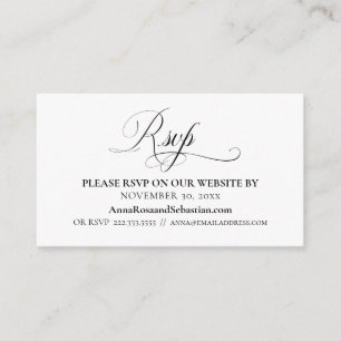 *~* RSVP Wedding Website Details Simple Enclosure Card