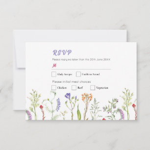 RSVP Wedding Wildflower Floral Ditsy Invitation