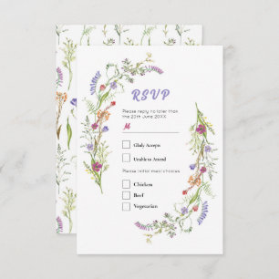 RSVP Wedding Wildflowers Floral Ditsy Invitation