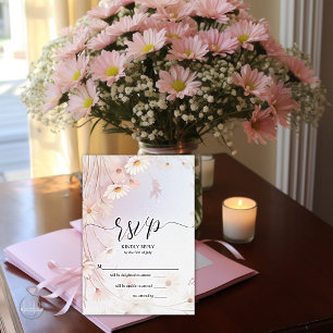 RSVP Whimsical Blush Pink Daisies Card