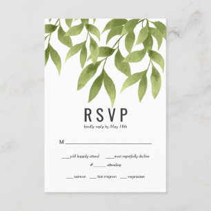 RSVP Whispering Willows Watercolor Greenery Card