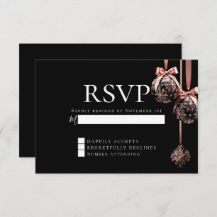 RSVP   Winter Pink and Onyx Baubles  Invitation