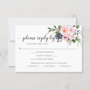 RSVP with Meal Options Card