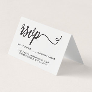 RSVP without mailing Reserved Seat Simple folded