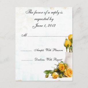 RSVP yellow roses wedding invites