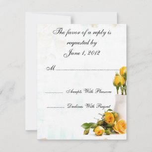 RSVP yellow roses wedding invites