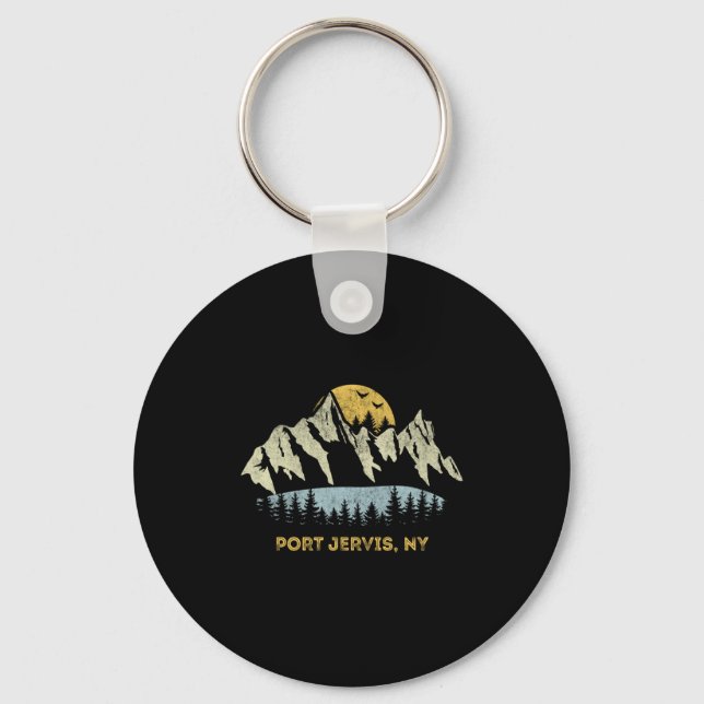 Rt Jervis New York Mountain Sunset Sunrise Ny _1  Key Ring (Front)