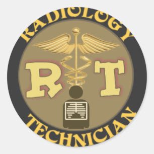 RT RADIOLOGY TECHNICIAN BADGE - LOGO CLASSIC ROUND STICKER