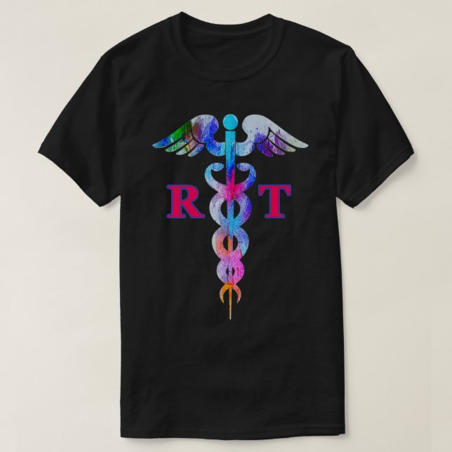 RT Respiratory Therapist Caduceus Lung Specialist  T-Shirt (Design Front)