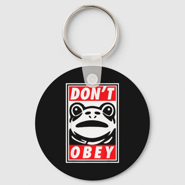 Rtland Frog Don't Obey  Key Ring (Front)